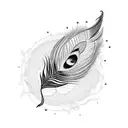 D +  P initial tattoo with peacock feathers tattoo design idea