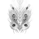 D +  P initial tattoo with peacock feathers tattoo design idea