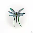 Dragonfly with a flower tattoo design idea