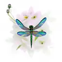 Dragonfly with a flower tattoo design idea