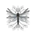 Dragonfly with a flower tattoo design idea