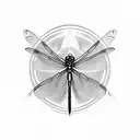 Dragonfly with a flower tattoo design idea