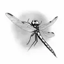 Dragonfly with a flower tattoo design idea