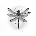 Dragonfly with a flower tattoo design idea