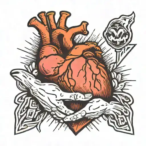 heart pinky promise hands tattoo design idea