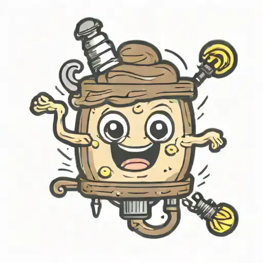 poop imoji with light bulb moment tattoo design idea