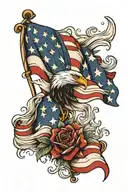 patriotic American flag tattoo design idea