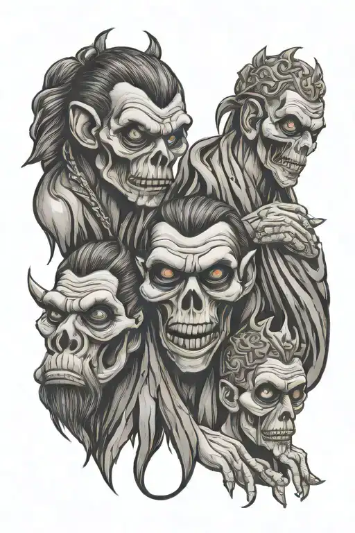 see no evil, speak no evil, hear no evil speak tattoo design idea