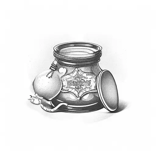 The words "honey pot" in cursive  tattoo design idea