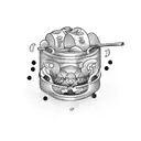 The words "honey pot" in cursive  tattoo design idea