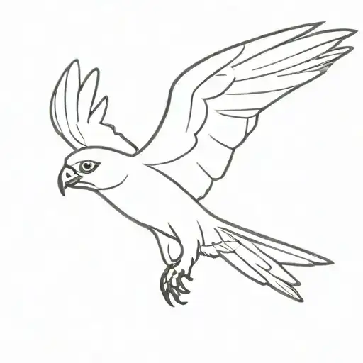 peregrine falcon diving towards the ground tattoo design idea