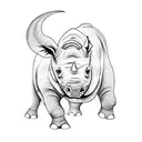rhino tattoo design idea