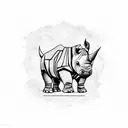 rhino tattoo design idea
