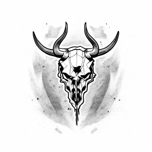 Bull Skull wolf zombie tattoo design idea