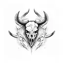 Bull Skull wolf zombie tattoo design idea