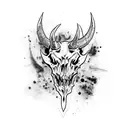 Bull Skull wolf zombie tattoo design idea