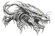scar lion face, xenomorph Alien, cell dragonballz tattoo design idea