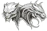scar lion face, xenomorph Alien, cell dragonballz tattoo design idea