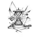 broken sand clock  tattoo design idea