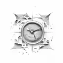 broken sand clock  tattoo design idea