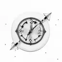 broken sand clock  tattoo design idea