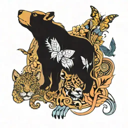 the big five animals hidden within tattoo design idea