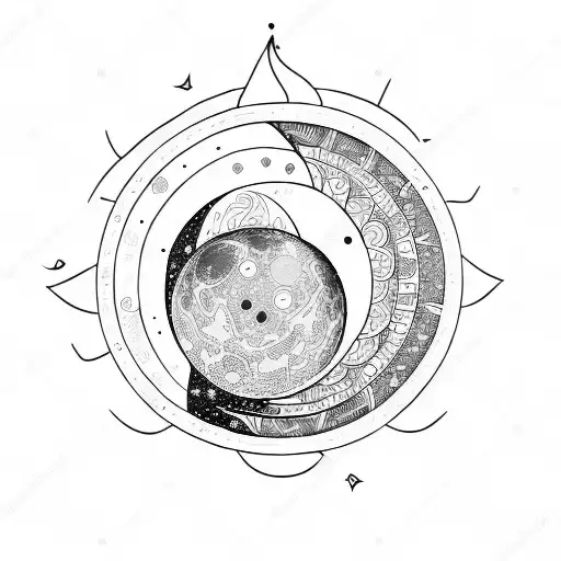 lunar moon phases tattoo design idea