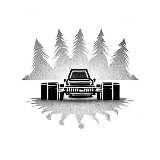 monster truck tattoo design idea