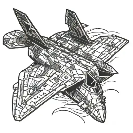f22 raptor fighter jet tattoo design idea