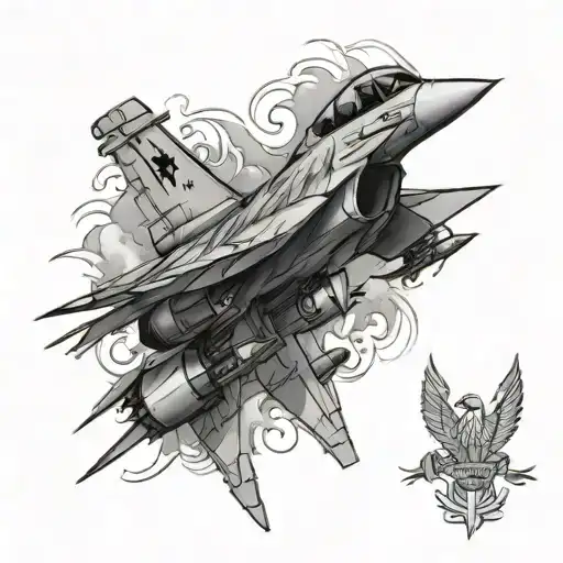 f16 fighting falcon tattoo design idea