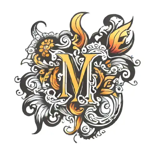 letter M tattoo design idea