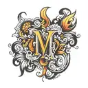 letter M tattoo design idea