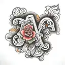 letter M tattoo design idea