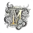 letter M tattoo design idea