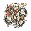letter M tattoo design idea