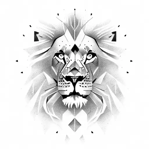 lion barbells tattoo design idea