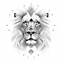 lion barbells tattoo design idea