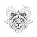 lion barbells tattoo design idea