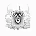 lion barbells tattoo design idea