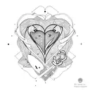 pisces with a broken heart under repair tattoo design idea