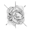 pisces with a broken heart under repair tattoo design idea