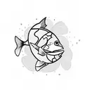pisces with a broken heart under repair tattoo design idea
