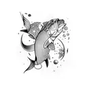 pisces with a broken heart under repair tattoo design idea