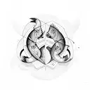 pisces with a broken heart under repair tattoo design idea