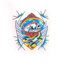 pisces with a broken heart under repair tattoo design idea