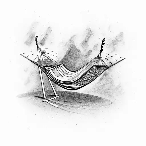 Hammock in the garden with girl  that is reading and a cord connected to globe tattoo design idea