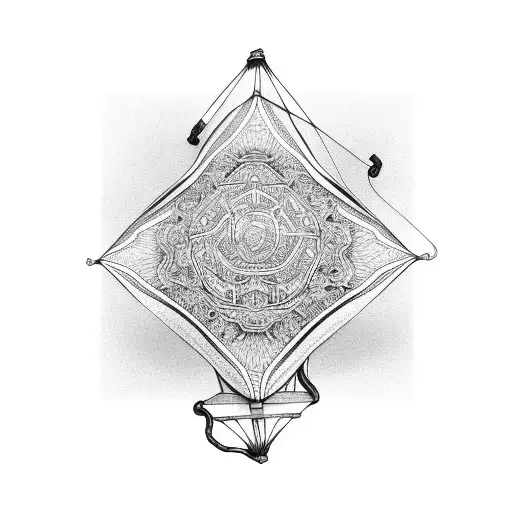 Malaysian traditional Kite tattoo design idea