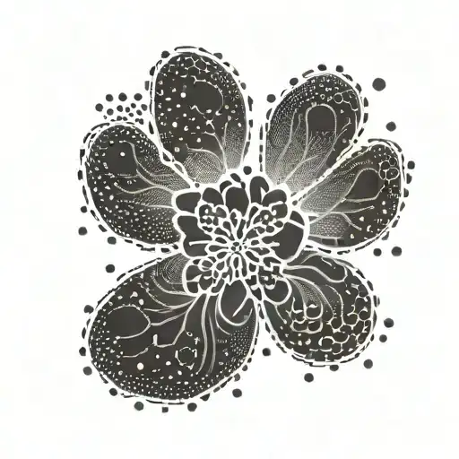 plum blossom paw print inside tattoo design idea
