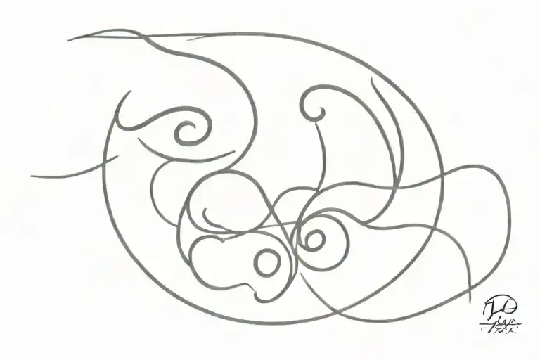 gemini pisces cancer zodiac tattoo design idea