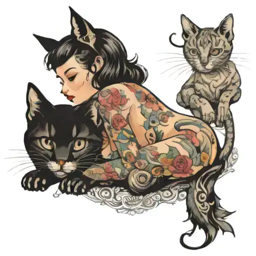 girl with her pussy out  tattoo design idea